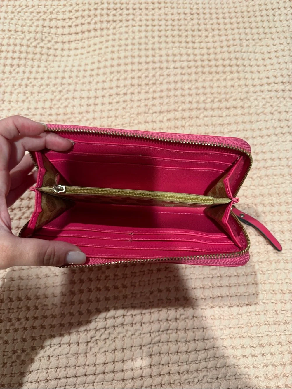 kate spade Hot Pink Zip-Around Card Holder Wallet